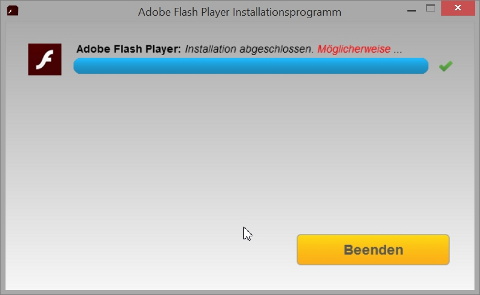 Installation möglicherweise abgeschlossen