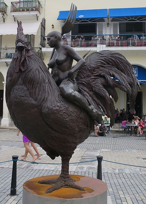 naked woman chicken