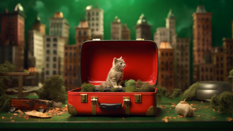 cat in suitcase