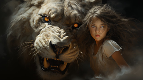 lion and girl