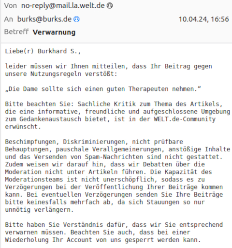verwarnung